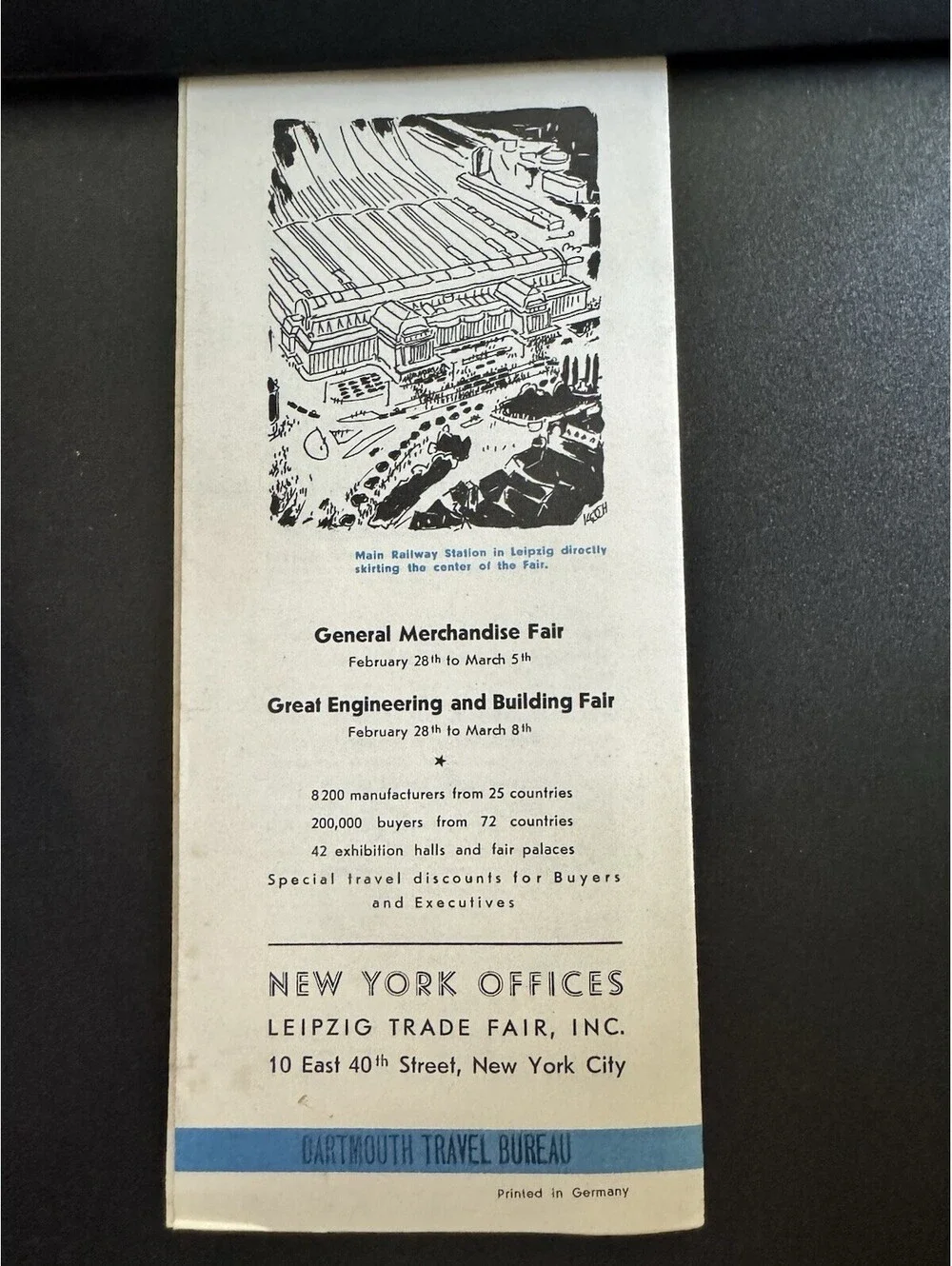Original 1937 invitation for the Leipzig Spring Fair Germany